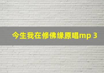 今生我在修佛缘原唱mp 3